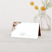Elegant Autumn Floral Wedding Place Card Plaatskaartje (Voorkant)
