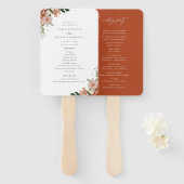 Elegant Autumn Floral Wedding Programme Handwaaier (Voorkant en achterkant)