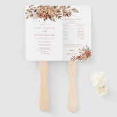 Elegant Autumn Floral Wedding Programme Handwaaier (Voorkant en achterkant)