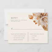 Elegant Autumn Floral Wedding RSVP Reply Kaart (Voorkant)