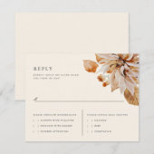 Elegant Autumn Floral Wedding RSVP Reply Kaart (Voorkant / Achterkant)