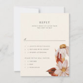 Elegant Autumn Floral Wedding RSVP Reply Kaart (Voorkant)