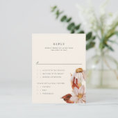 Elegant Autumn Floral Wedding RSVP Reply Kaart (Staand voorkant)