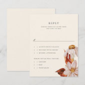 Elegant Autumn Floral Wedding RSVP Reply Kaart (Voorkant / Achterkant)