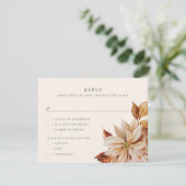 Elegant Autumn Floral Wedding RSVP Reply Kaart (Staand voorkant)
