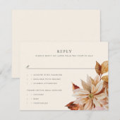 Elegant Autumn Floral Wedding RSVP Reply Kaart (Voorkant / Achterkant)