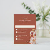Elegant Autumn Floral Wedding RSVP Reply Kaart (Staand voorkant)