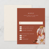 Elegant Autumn Floral Wedding RSVP Reply Kaart (Voorkant / Achterkant)