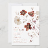 Elegant Autumn Floral Wedding Save The Date (Voorkant)