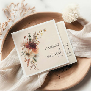 Elegant Autumn Floral Wedding Servet