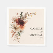 Elegant Autumn Floral Wedding Servet (Voorkant)