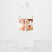 Elegant Autumn Floral Wedding Waterfles Etiket (Achterkant)