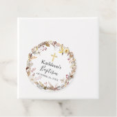 Elegant Autumn Floral Wreath Herfst Baptisme Bedankjes Labels (In situ)