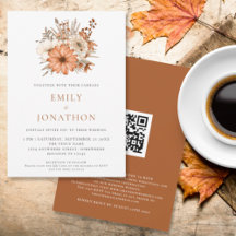 Elegant Autumn Florals QR Code Weddenschap