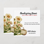 Elegant Autumn Flowers Herfst Pumpkin Thanksgiving Kaart (Voorkant / Achterkant)