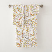 Elegant Autumn Foliage Pattern Personalized Bad Handdoek (Insitu)