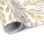 Elegant Autumn Foliage Pattern Personalized Cadeaupapier (Rol Hoek)