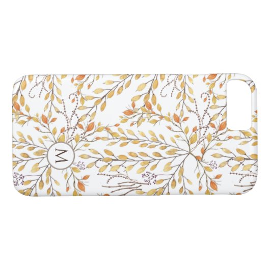Elegant Autumn Foliage Pattern Personalized Case-Mate iPhone Case (Achterkant (Horizontaal))