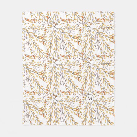 Elegant Autumn Foliage Pattern Personalized Fleece Deken (Voorkant)