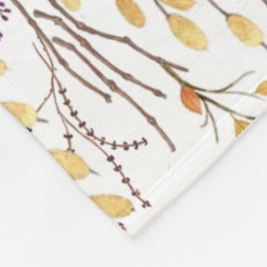Elegant Autumn Foliage Pattern Personalized Fleece Deken (Hoek)