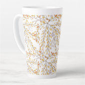 Elegant Autumn Foliage Pattern Personalized Latte Mok (Linkerhoek)