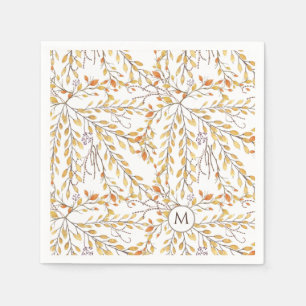 Elegant Autumn Foliage Pattern Personalized Servet