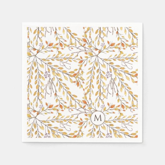 Elegant Autumn Foliage Pattern Personalized Servet (Voorkant)