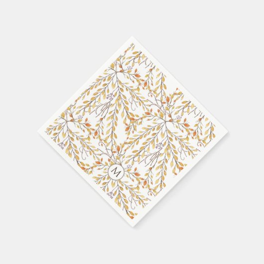 Elegant Autumn Foliage Pattern Personalized Servet (Hoek)