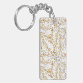 Elegant Autumn Foliage Pattern Personalized Sleutelhanger (Voorkant Links)