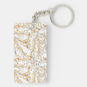 Elegant Autumn Foliage Pattern Personalized Sleutelhanger (achterkant)