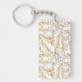 Elegant Autumn Foliage Pattern Personalized Sleutelhanger (Voorkant)