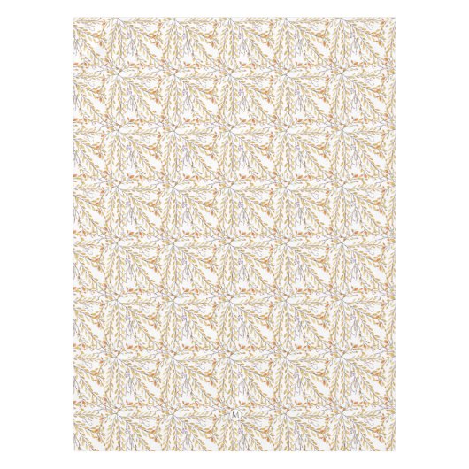 Elegant Autumn Foliage Pattern Personalized Tafelkleed (Voorkant)