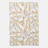 Elegant Autumn Foliage Pattern Personalized Theedoek (Verticaal)
