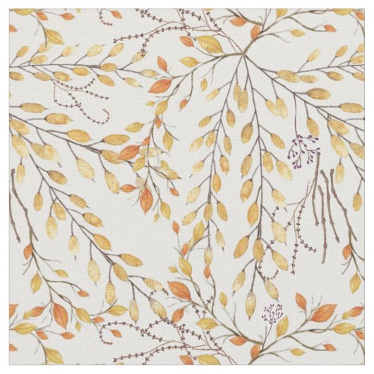 Elegant Autumn Foliage Pattern Stof (Close Up)