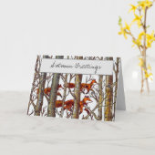 Elegant Autumn Fox Bossen Tree Herfst schilderend  Kaart (Gele Bloem)