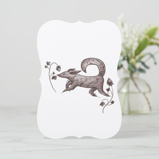 elegant autumn  fox  feestdagenkaart (Staand voorkant)