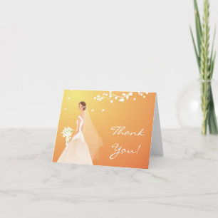 Elegant Autumn Gold Bride Hartelijk dank Bedankkaart