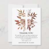 Elegant Autumn Herfst Bloom Heilige Kruis Funeral Bedankkaart (Voorkant)