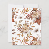 Elegant Autumn Herfst Bloom Heilige Kruis Funeral Bedankkaart (Achterkant)