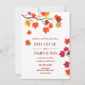 Elegant Autumn Herfst Burgundy Wedding Invitations Kaart (Voorkant)