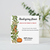 Elegant Autumn Herfst Foliage Pumpkins Thanksgivin Kaart (Staand voorkant)