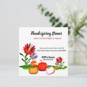 Elegant Autumn Herfst Pumpkins Floral Thanksgiving Kaart (Staand voorkant)