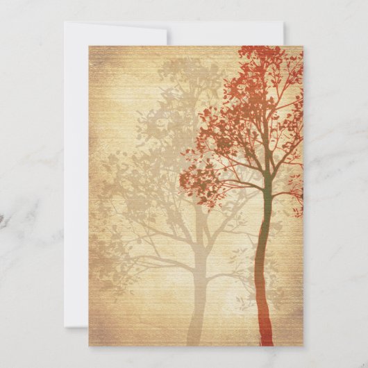 Elegant Autumn Herfst Tree Wedding Invitation Kaart (Achterkant)