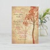 Elegant Autumn Herfst Tree Wedding Invitation Kaart (Staand voorkant)