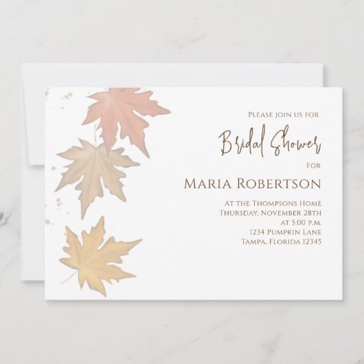 Elegant Autumn laat Herfst Foliage QR-code verlate Kaart (Voorkant)