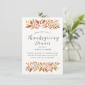 Elegant Autumn laat Thanksgiving eten Kaart (Staand voorkant)