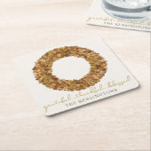 Elegant Autumn laat Thanksgiving Rustic Wreath Kartonnen Onderzetters (Schuin)