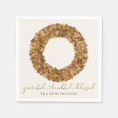 Elegant Autumn laat Thanksgiving Rustic Wreath Servet (Voorkant)