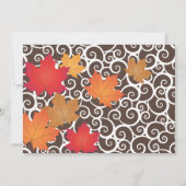 Elegant Autumn Leaves and Swirls Fall Wedding Kaart (Achterkant)