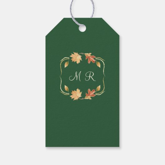 Elegant Autumn Leaves Cadeaulabel (Achterkant)
